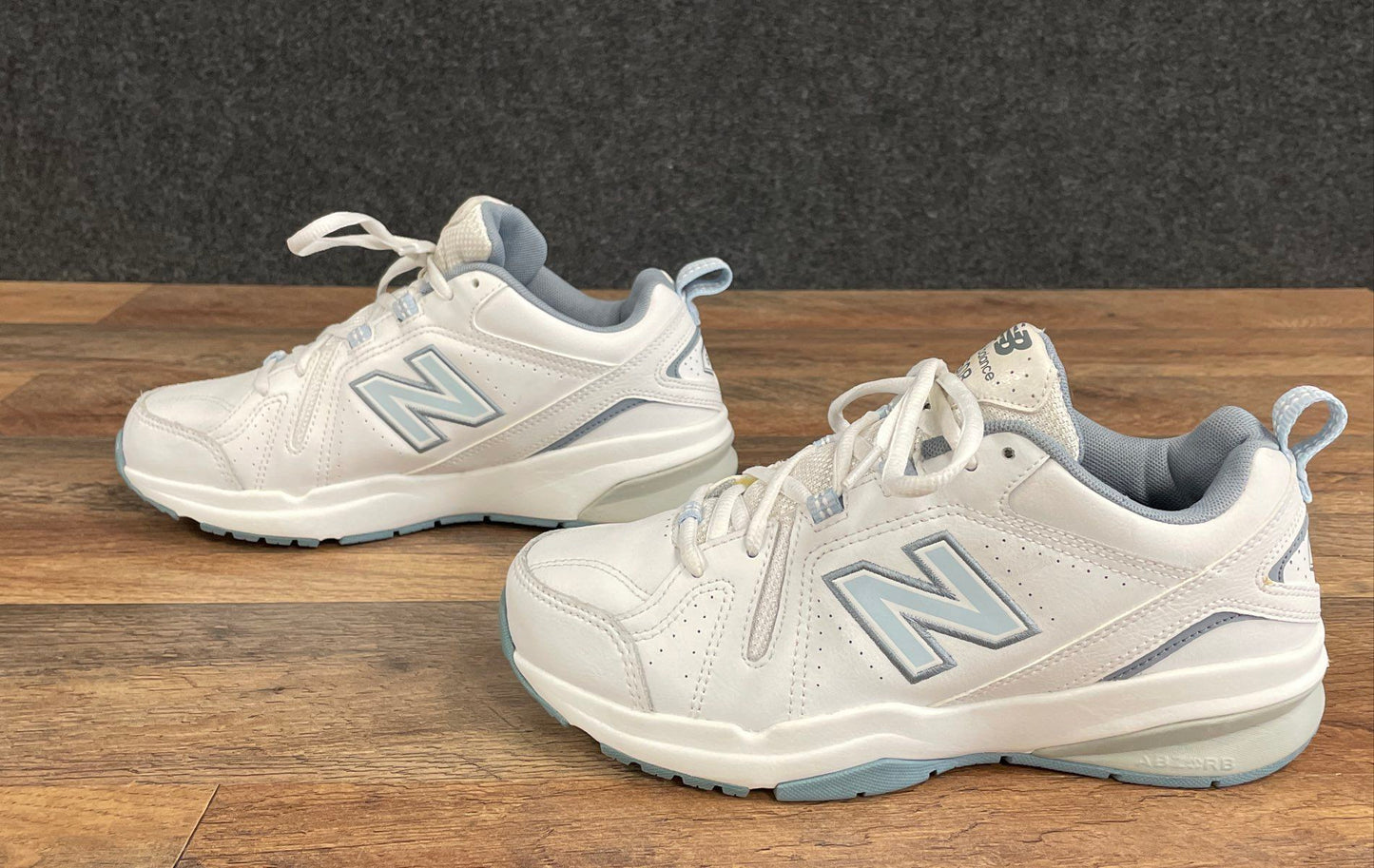 New Balance 608v5 White Light Blue Cross Training Shoes Women's Size 6.5 D Wide