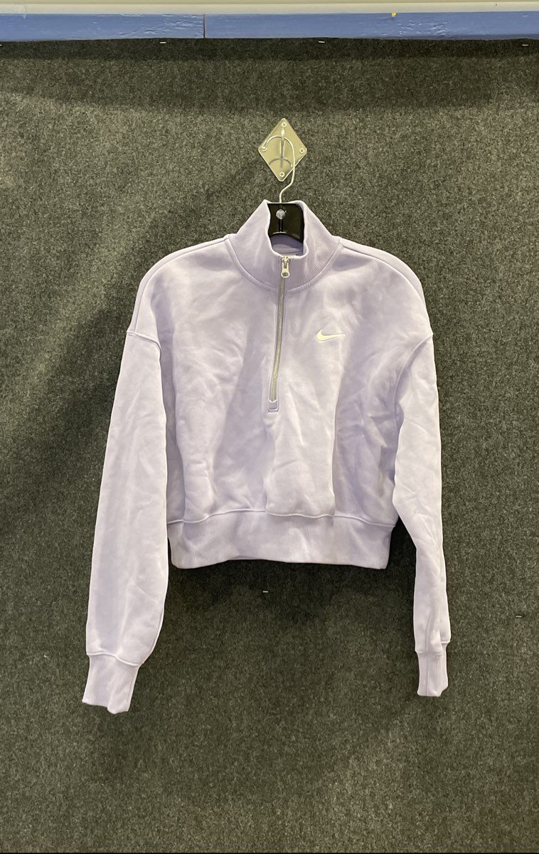 Nike Women's Purple Phoenix Fleece Oversized 1/4 Zip Crop Sweatshirt NWT Sz S