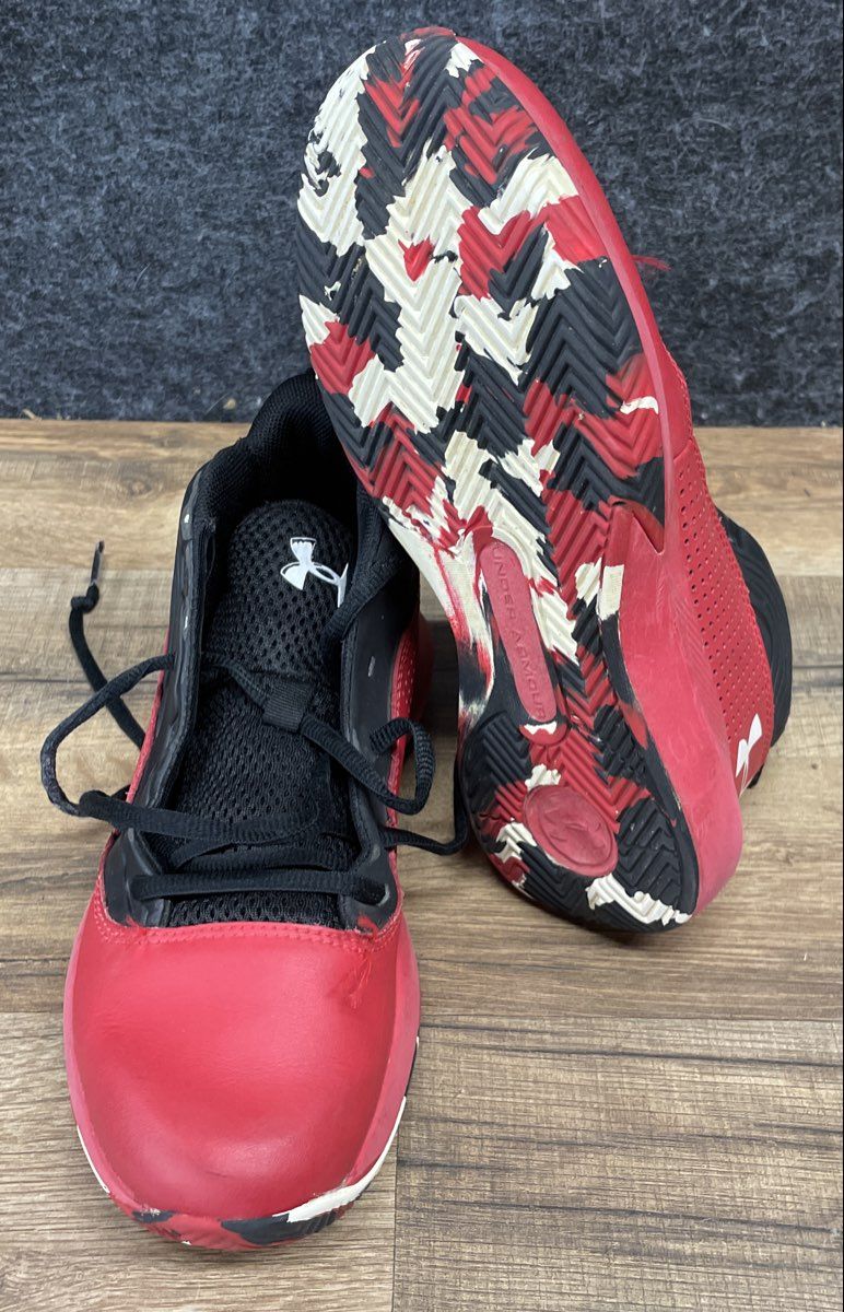 Under Armour Lockdown 4 Red Black White Youth Basketball Shoes Size 3.5Y