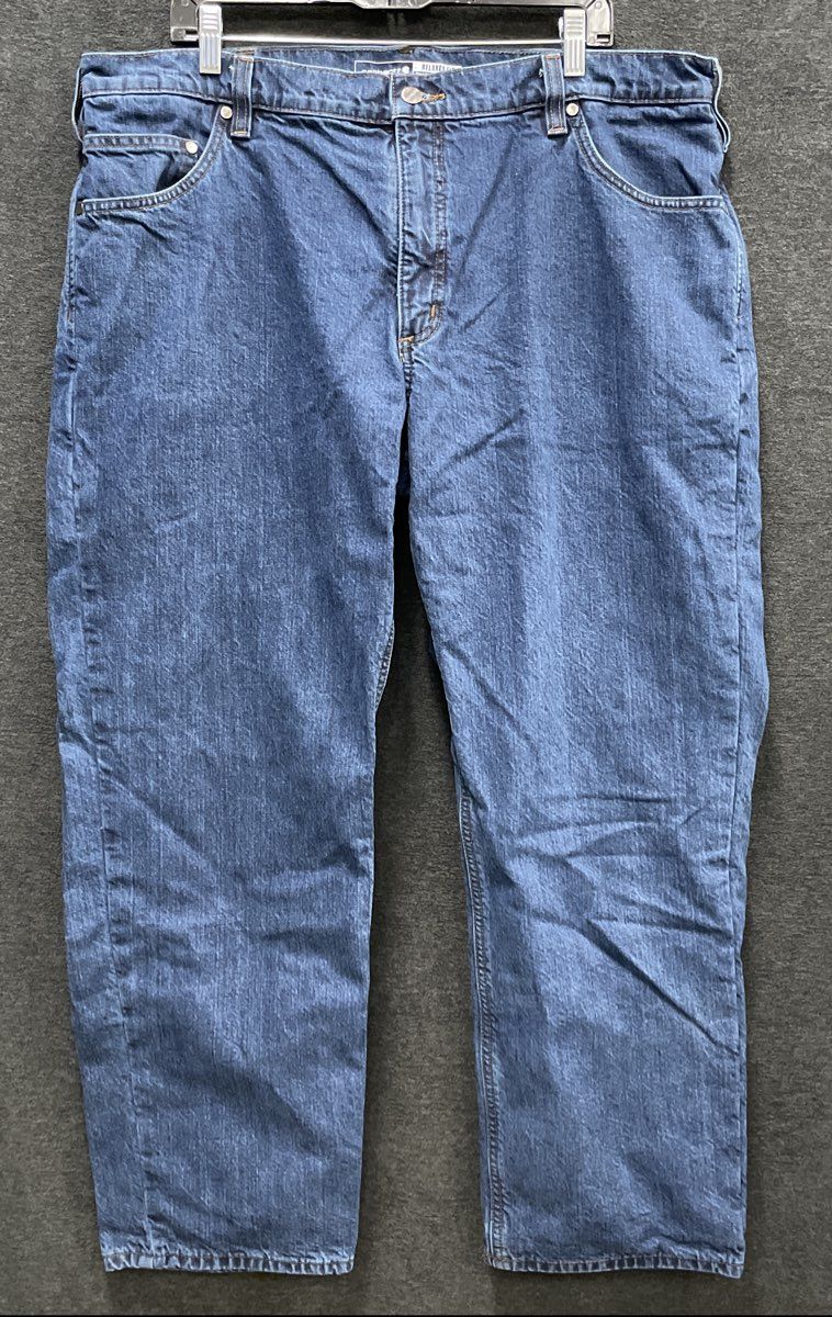 Carhartt Men's Blue Relaxed Fit Flannel Lined Denim Work Jeans Sz 40x30