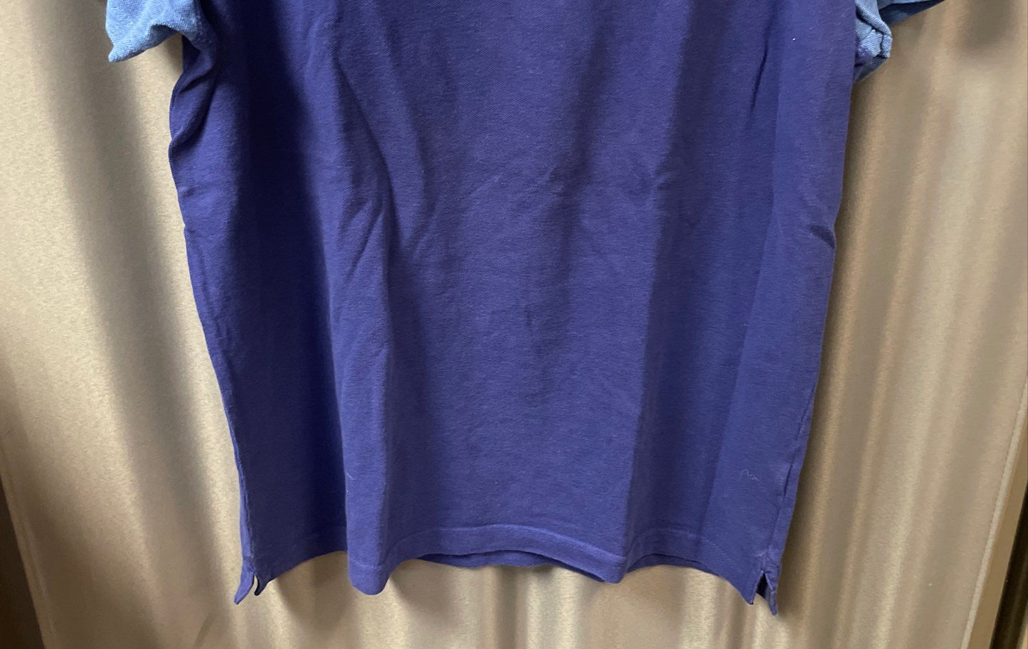 Banana Republic Men's Two Tone Blue Organic Cotton Pique Polo Shirt Size L