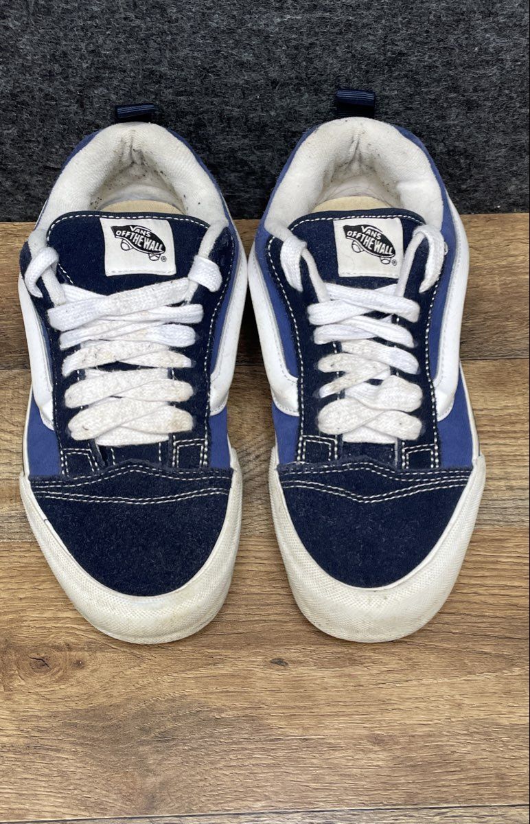 Vans Knu Skool Navy Blue White Suede Chunky Skate Shoes Men's 6.5 Women's 8