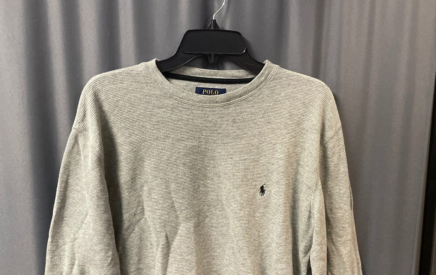 Polo Ralph Lauren Men's Gray Waffle Knit Thermal Long Sleeve Shirt Sz XL