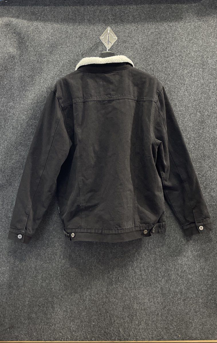 Brooklyn Cloth Men's Black Fleece-Lined Sherpa Collar Trucker Jacket Sz XL