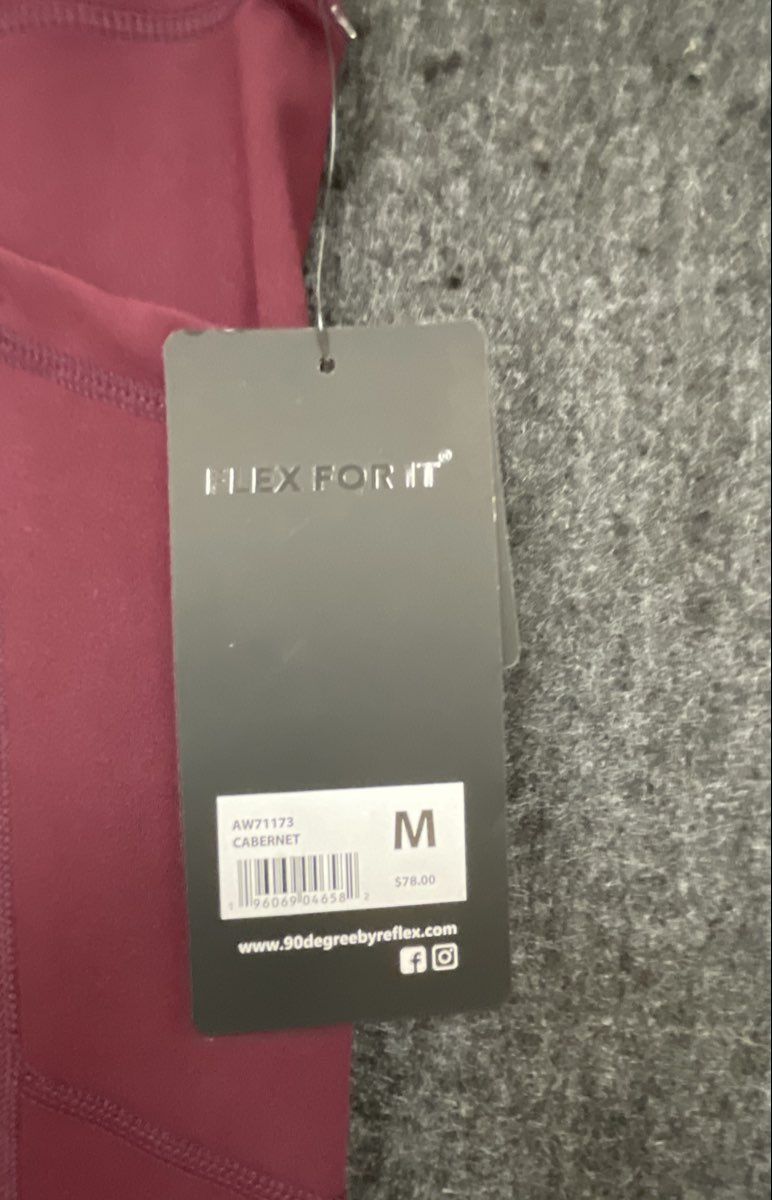 90 Degree by Reflex Women's Cabernet Wonderlink Hi Rise Leggings NWT Sz M