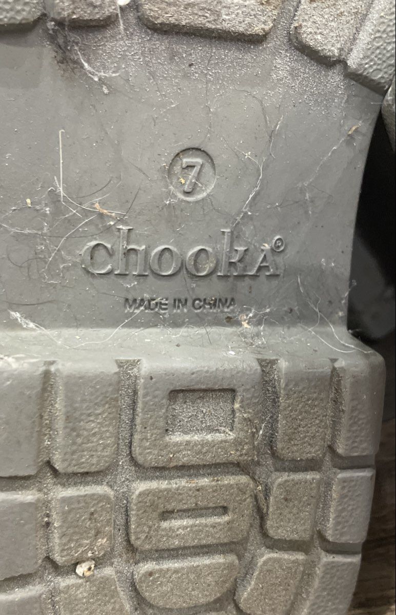 Chooka Grey Multi Floral Ankle Chelsea Rain Boots Women's Size 7