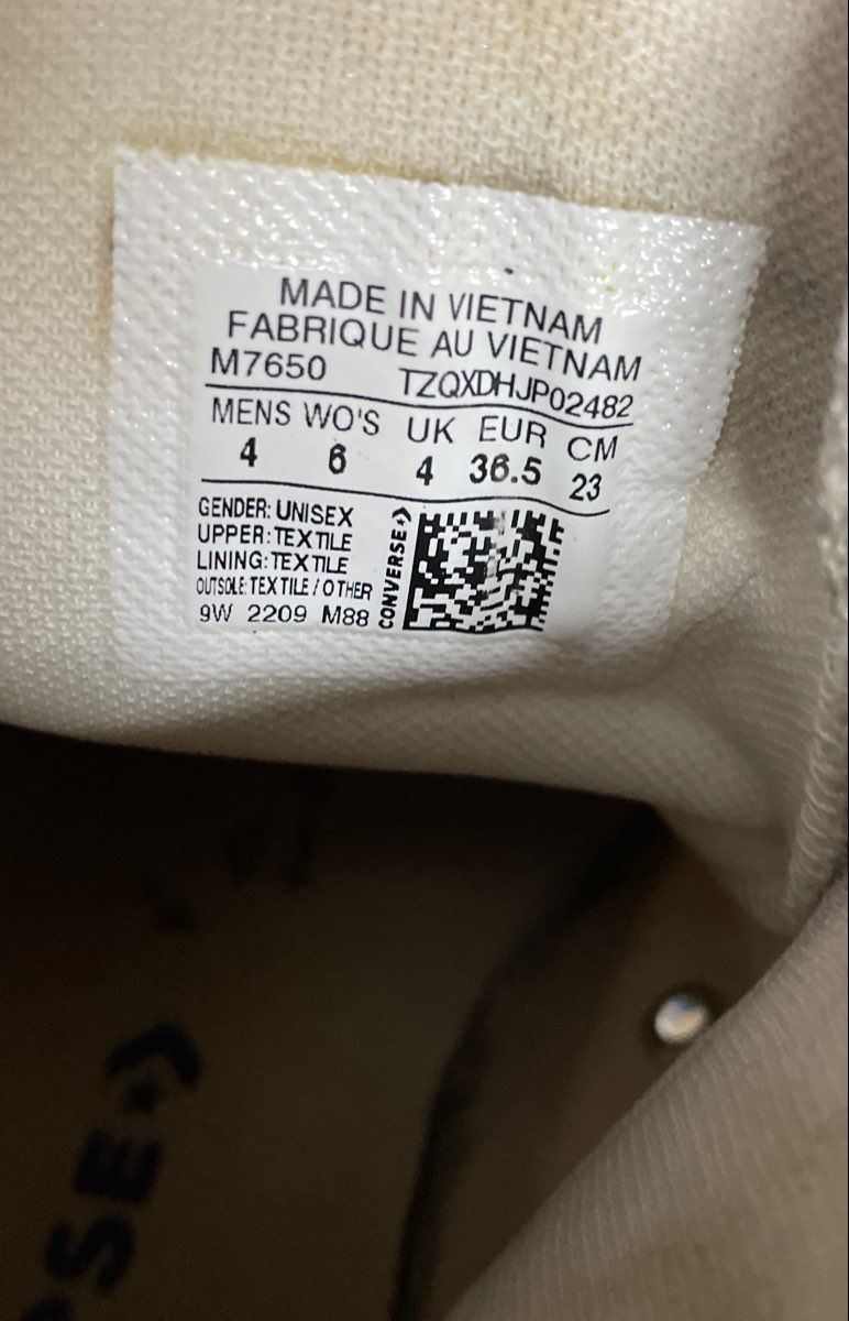Converse Chuck Taylor All Star High Top White Canvas Sneakers Men's 4 Women's 6