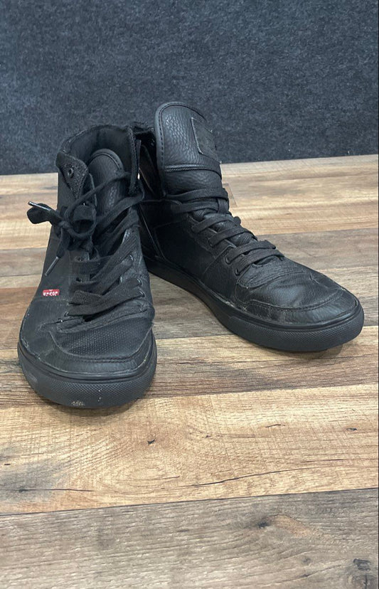 Levi's Triple Black Faux Leather Lifestyle High Top Sneakers Size 12