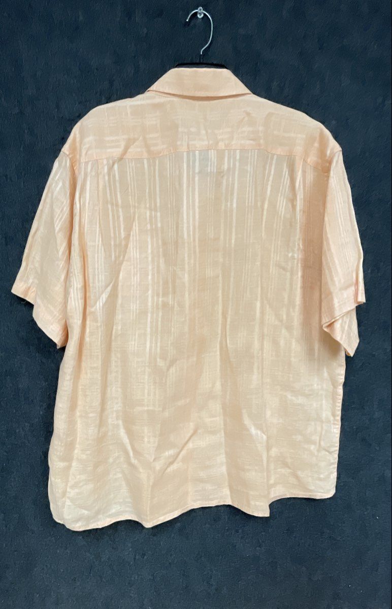 Tommy Bahama Men's Short Sleeve Button Down Shirt Peach Orange 100% Linen Sz XL