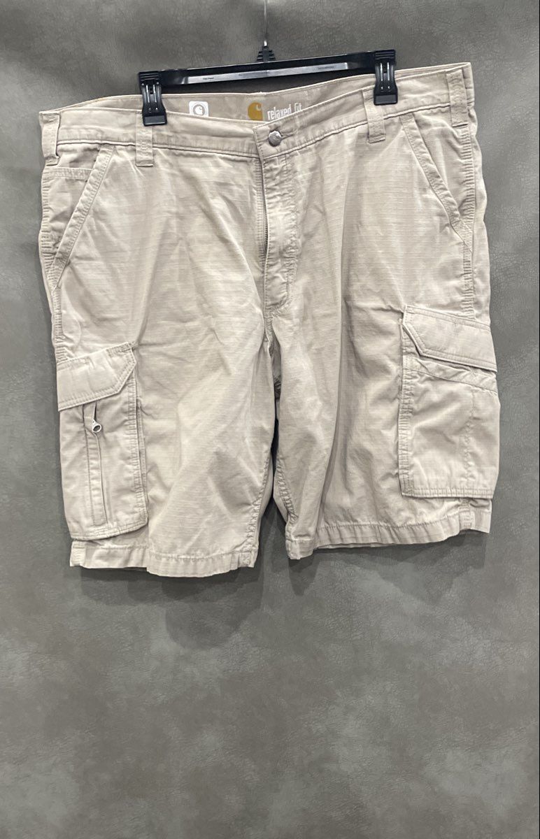 Carhartt Men's Tan Relaxed Fit Cotton Ripstop Cargo Utility Shorts Size 40