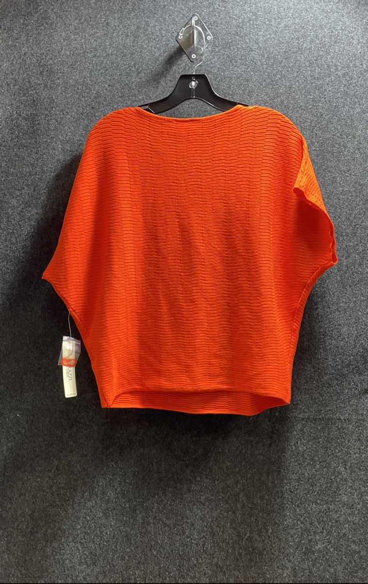 Strazzi by Cyrus Women's Flame Orange Knit Dolman Sleeve Top Sz M NWT