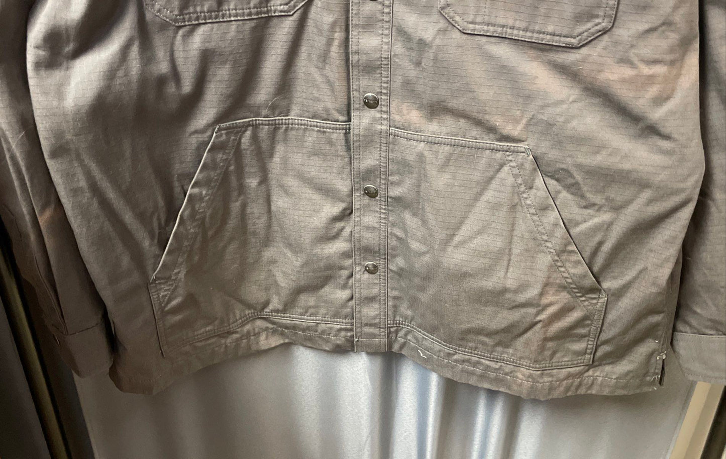 Carhartt Ripstop Flannel Lined Gray Shirt Jacket Shacket Sz XL