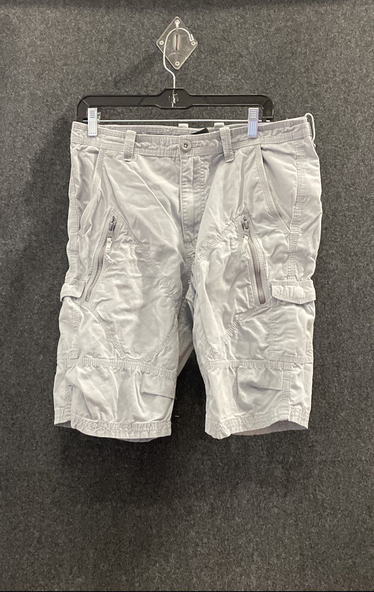 Armani Exchange Men's Light Blue Cotton Cargo Multi Pocket Zipper Shorts Sz 33