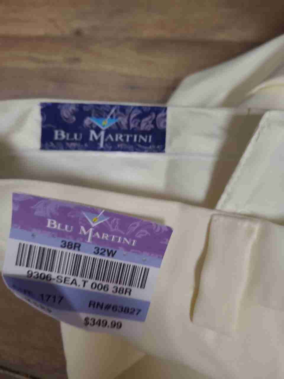 Blu Martini Men's Cream Micropoly Dress Pants NWT Sz 32W
