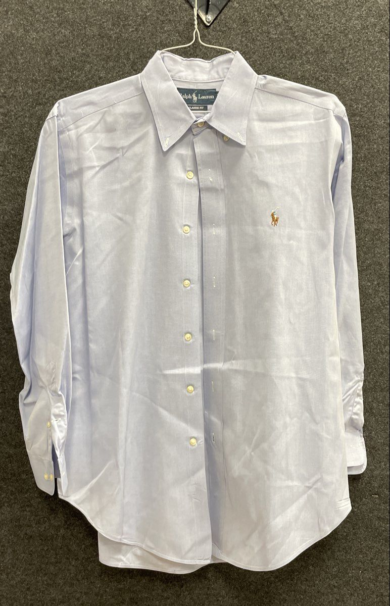 Ralph Lauren Men's Blue Classic Fit Long Sleeve Button Down Shirt Sz 16 32/33