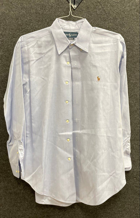 Ralph Lauren Men's Blue Classic Fit Long Sleeve Button Down Shirt Sz 16 32/33