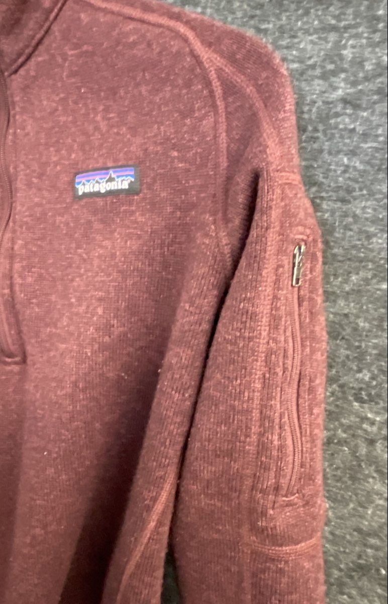 Patagonia Women's Better Sweater 1/4 Zip Fleece Pullover Burgundy Maroon Sz S