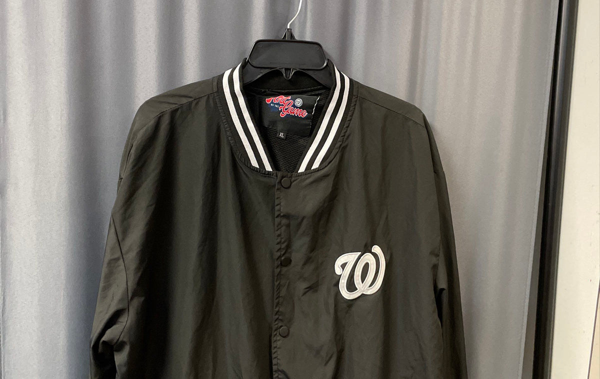 Art of the Game Washington Nationals Men's Black Nylon Windbreaker Jacket Sz XL