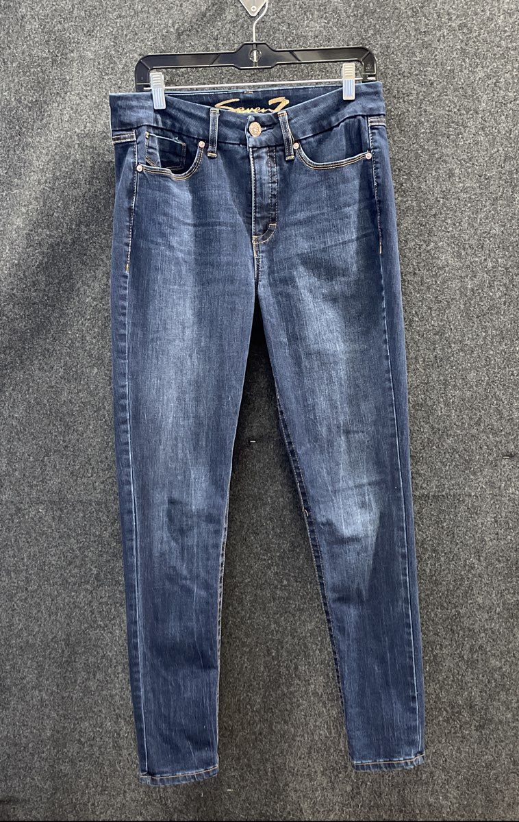 Seven7 Women's Blue Jeans Lot of 2 Tummyless High Rise Skinny Stretch Sz 10