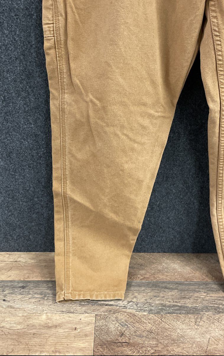 Carhartt Men's Brown Washed Duck Work Dungaree Carpenter Pants Heavyweight