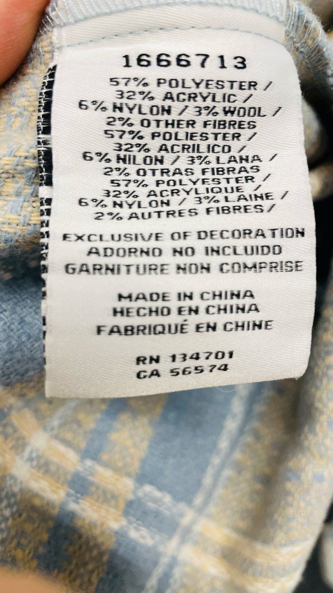 Boston Traders Women's Shirt Jacket Blue Yellow Plaid Wool Blend Size M