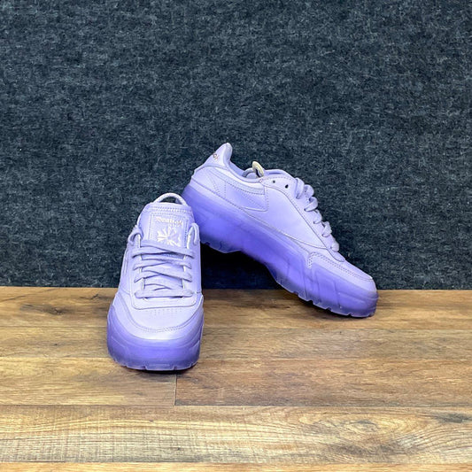 Reebok Club C Cardi B Digital Glow Purple Platform Sneakers Size 4.5