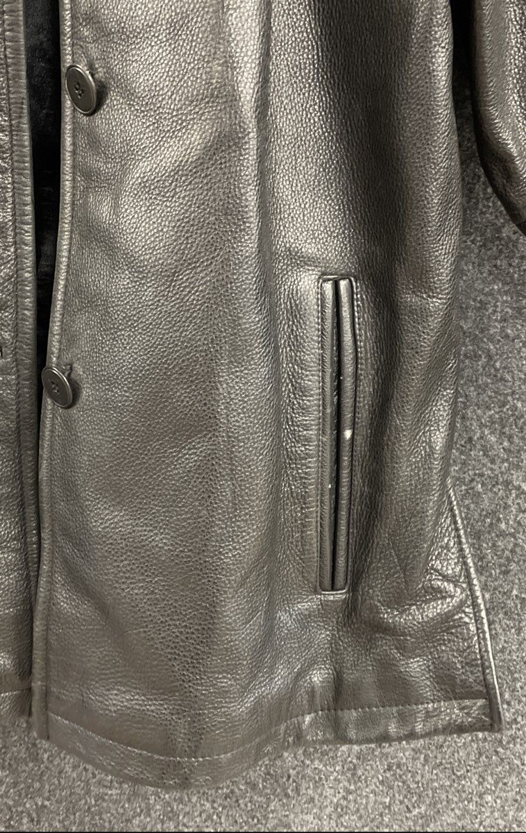 Vintage 90s Winlit Women's Black Leather Button Front Car Coat Jacket Sz S