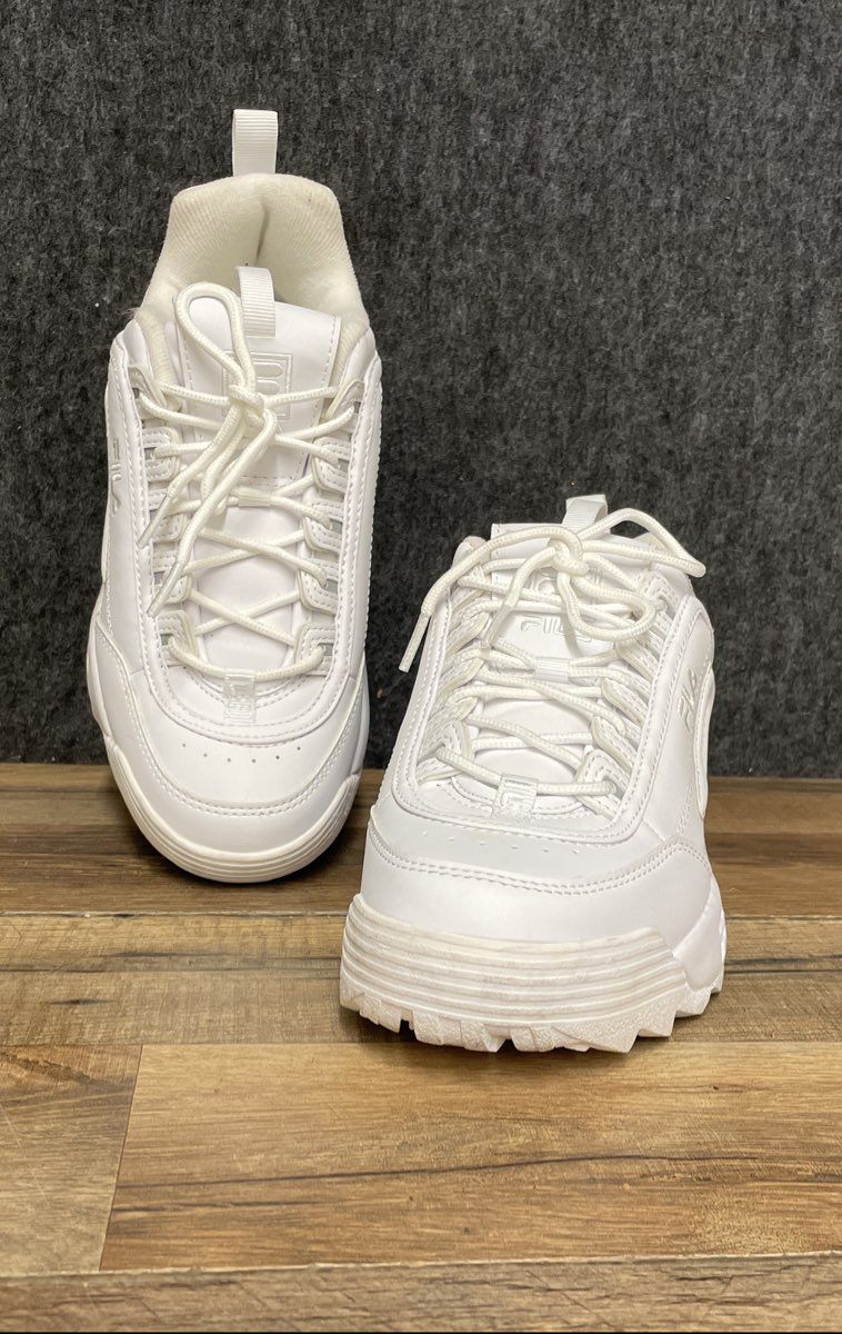 Fila Disruptor II White Low Top Platform Sneakers Women's Size 6.5
