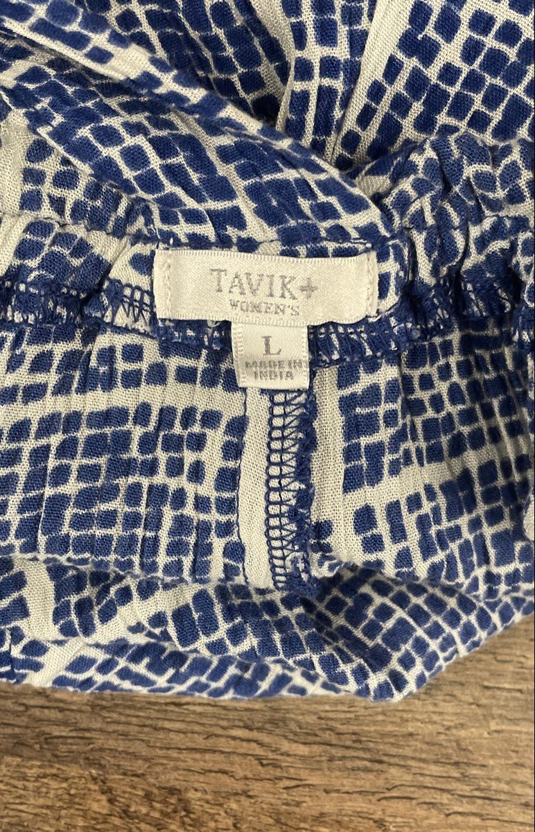 Tavik Women's Blue White Grid Print Halter Romper Playsuit Size L