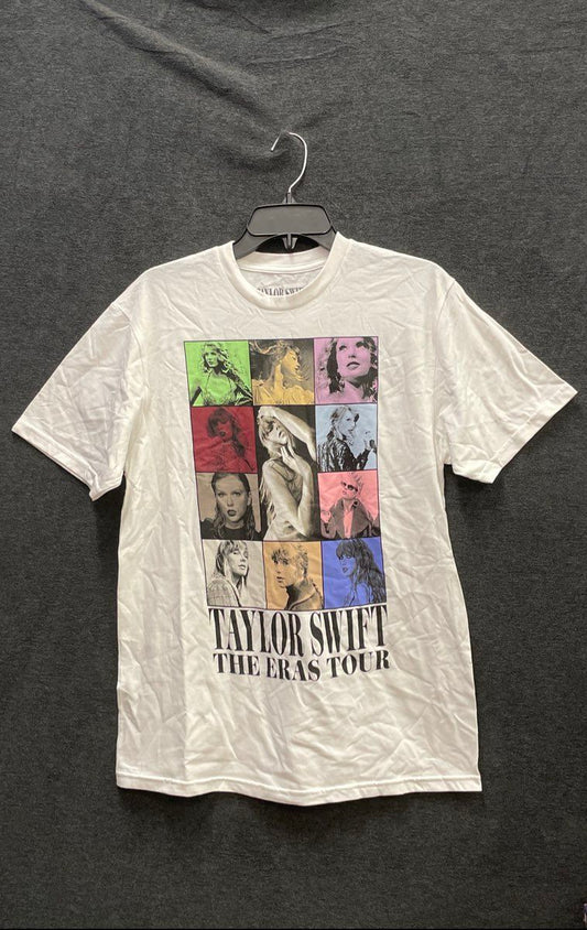 Taylor Swift The Eras Tour Concert Graphic T-Shirt White 2023 2024 Dates Sz S