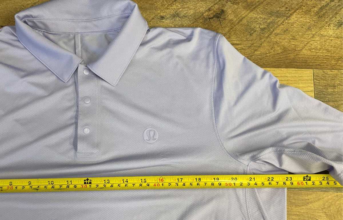 Lululemon Men's Purple Short Sleeve Snap Placket Performance Polo Shirt