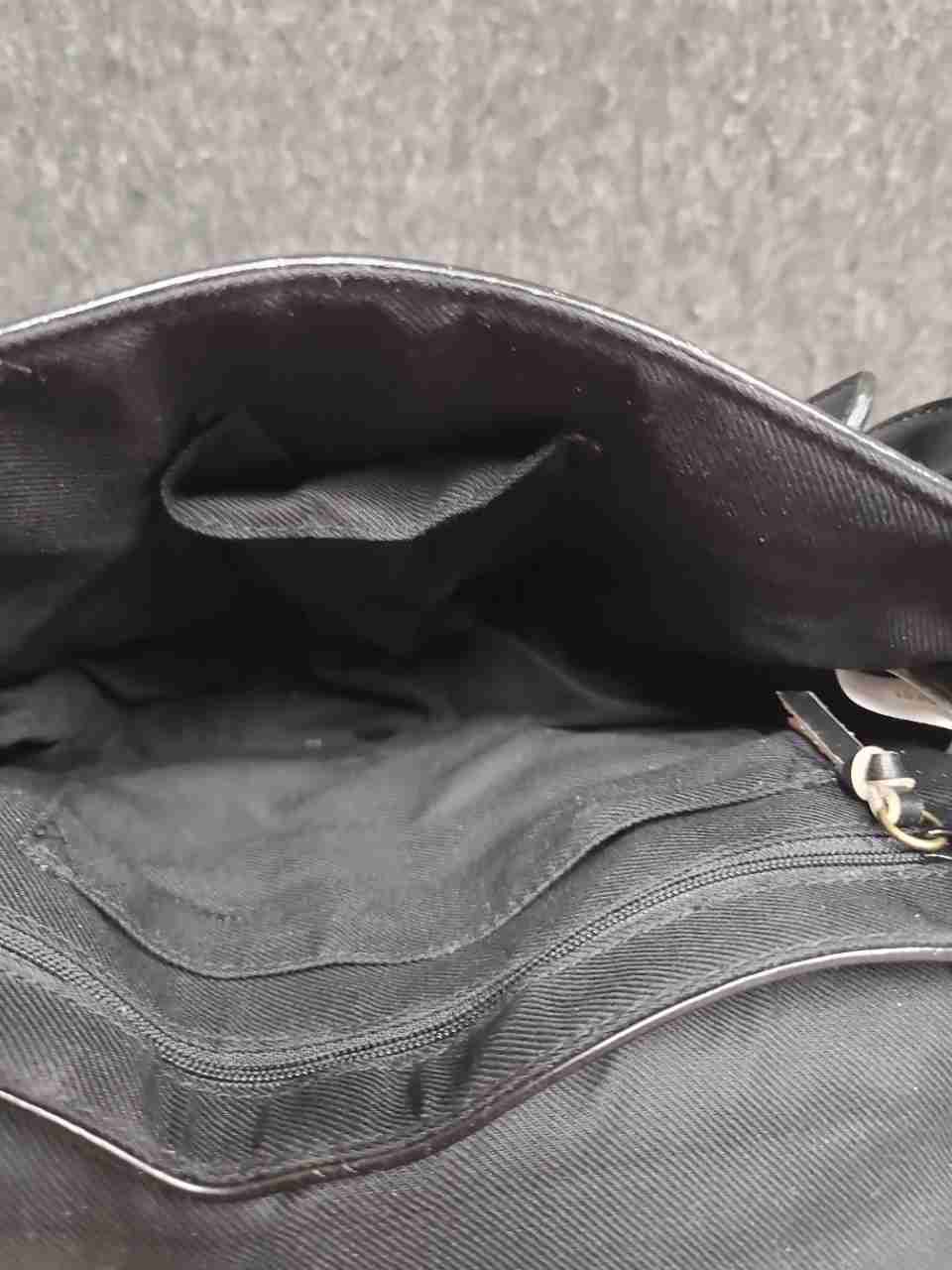Black Floral Faux Leather Whipstitch Crossbody Saddle Bag Brass Hardware