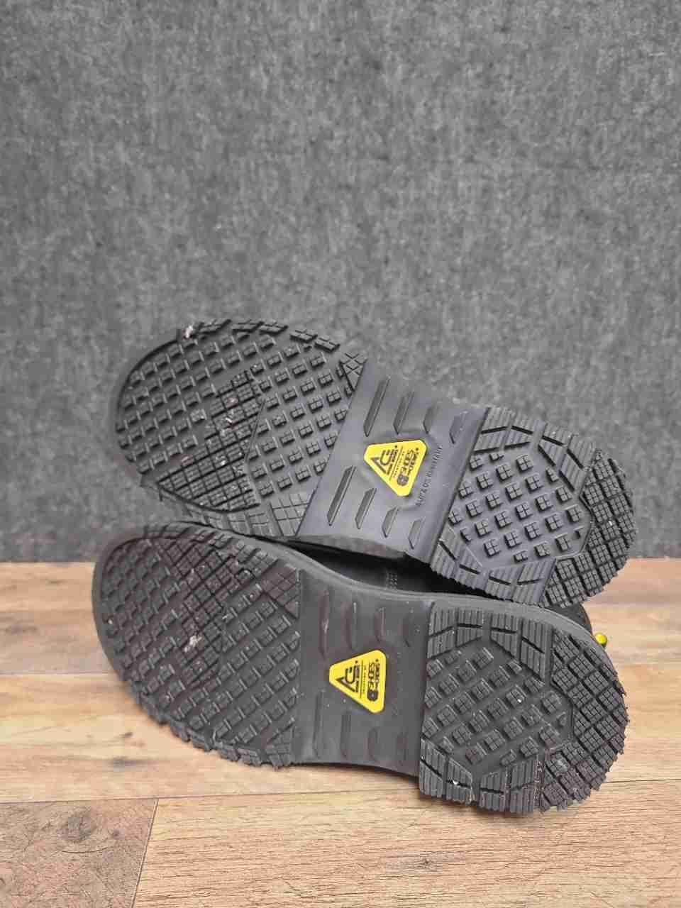 Ace Work Boots 76745 Black Leather Safety Toe EH SR Men's Work Boots Size 8.5