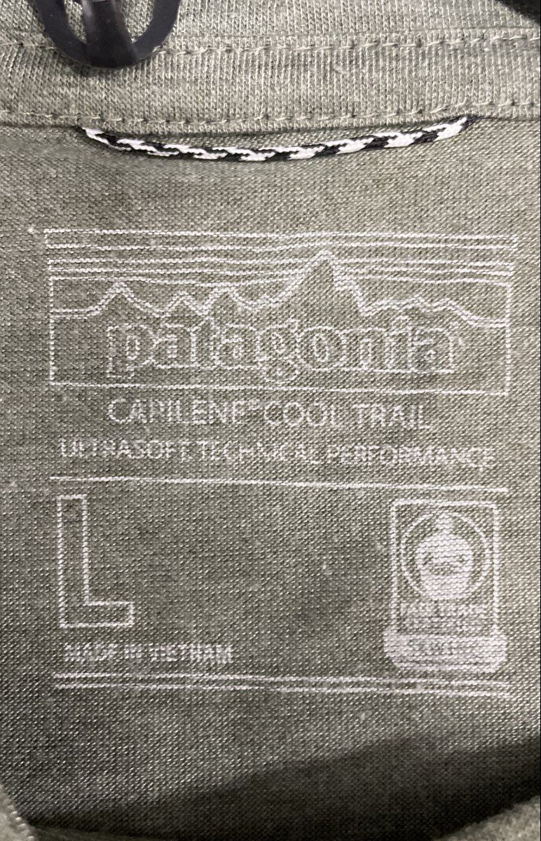 Patagonia Men's Capilene Cool Trail Shirt Sage Green Technical Sz L