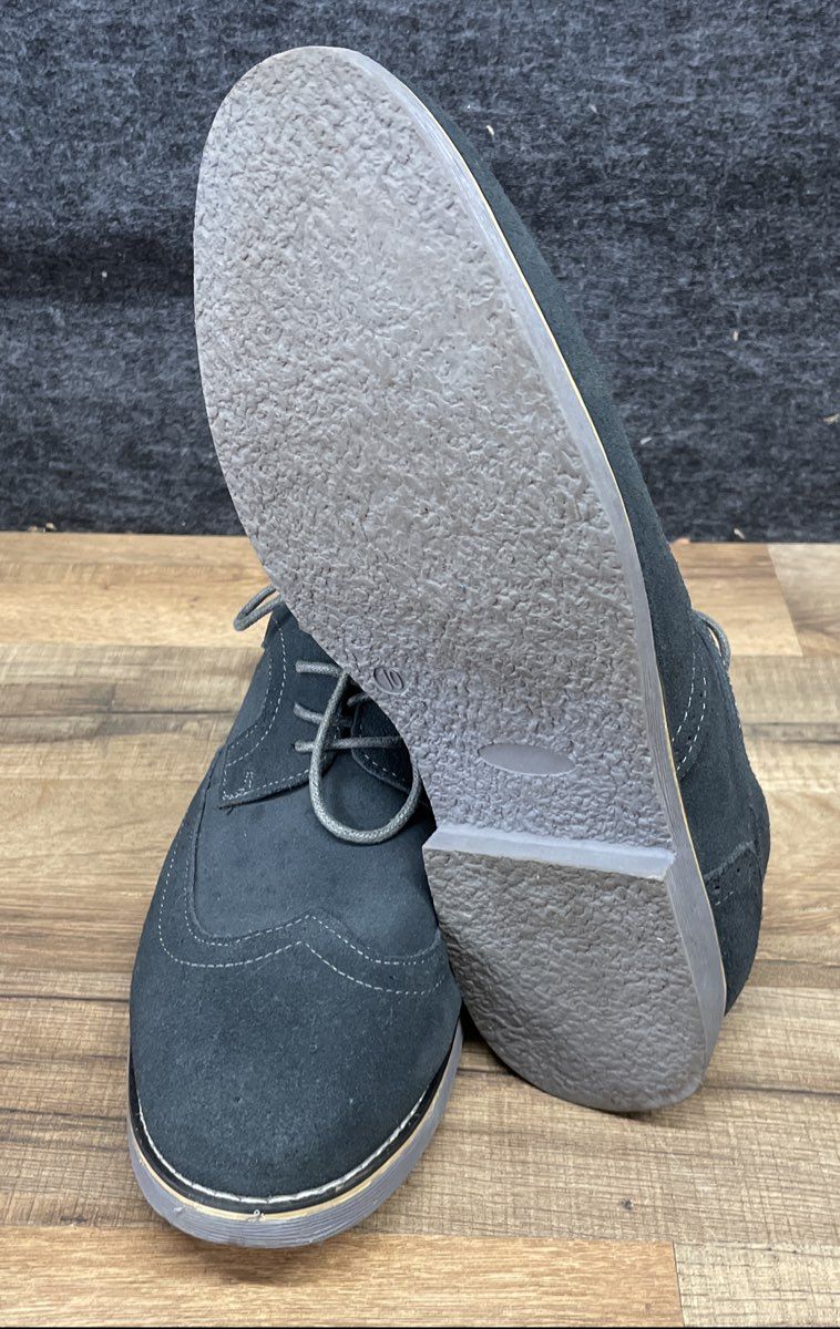 Alpineswiss S817 Suede Wingtip Brogue Derby Dress Shoes Blue Men's Size 10