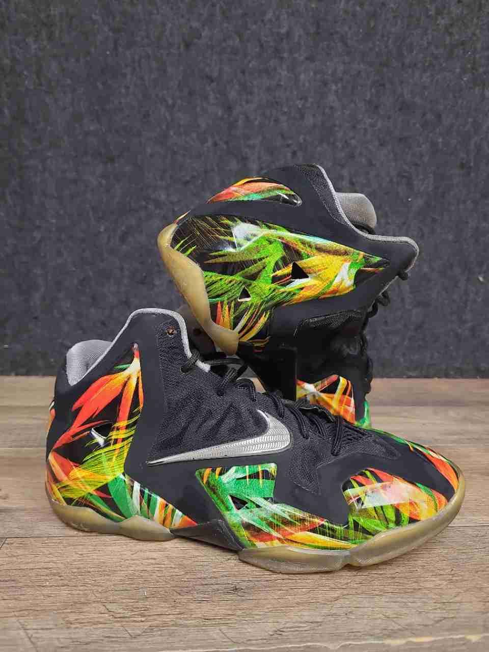 Nike LeBron 11 GS Everglades Black Multi-Color Basketball Shoes Size 4.5Y