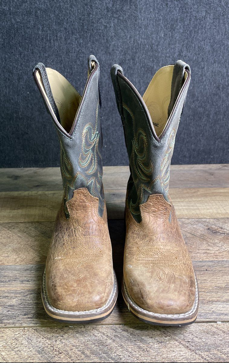 Smoky Mountain Kids Jesse Brown Grey Western Cowboy Boots Youth Size 2