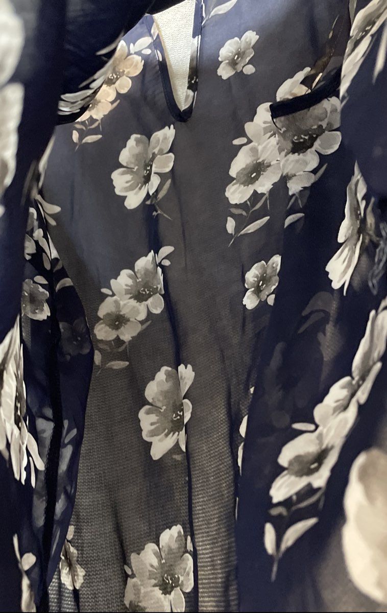 Apt. 9 Women's Gray Navy Floral Knit 2-in-1 Layered Sweater Dress NWT Sz M