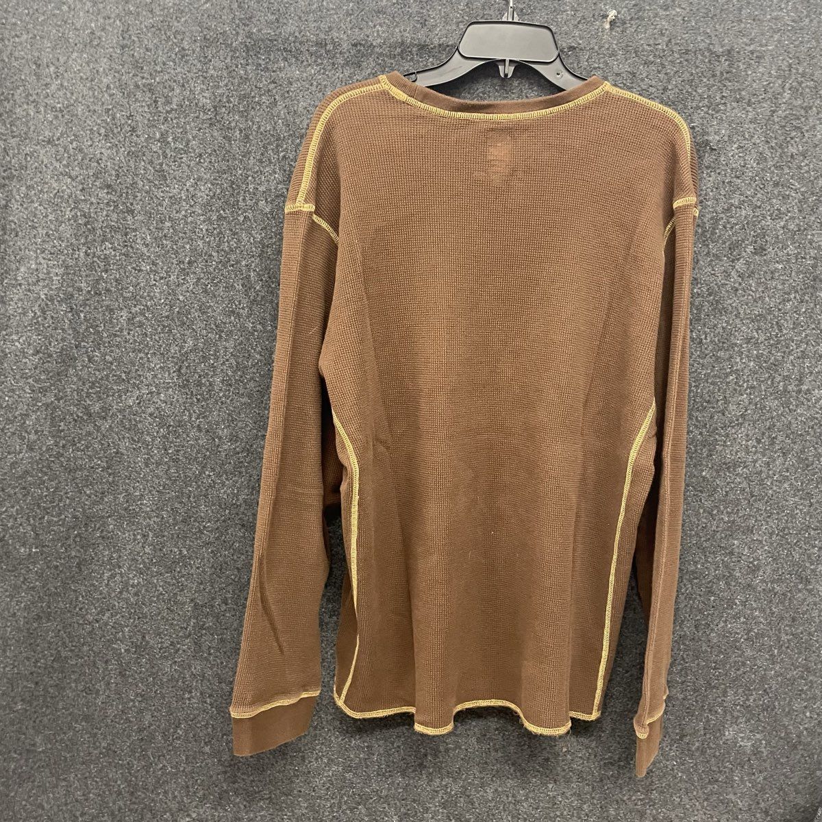 Timberland Men's Brown Waffle Knit Long Sleeve Thermal Shirt Size XL