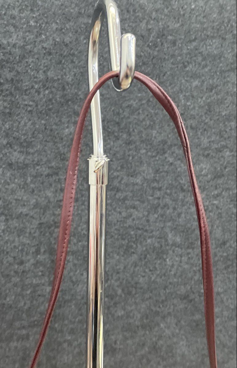 Vintage Etienne Aigner Mauve Leather Crossbody Wallet Bag Gold Tone Hardware