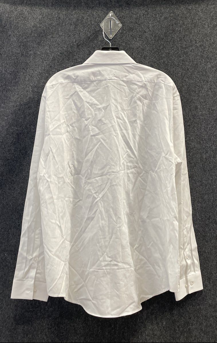 Calvin Klein Men's White Slim Fit Dobby Dress Shirt Sz 17 34-35 XL NWT
