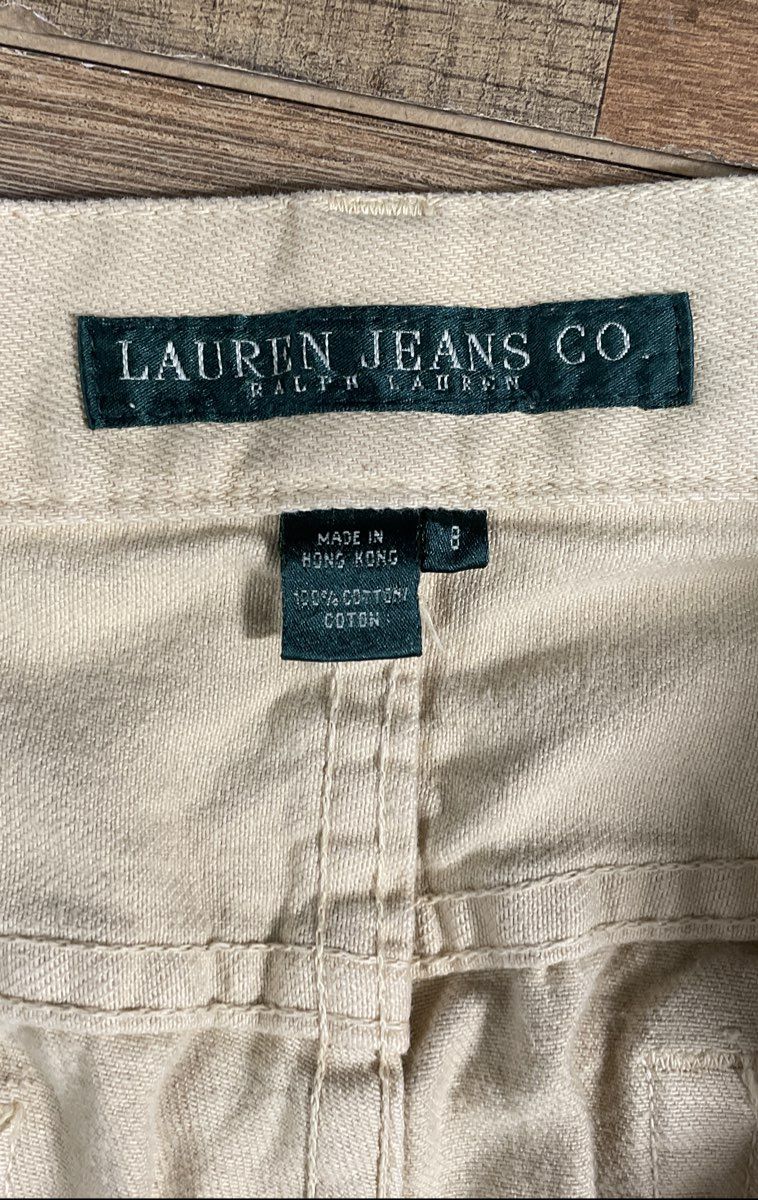 Lauren Jeans Co. Ralph Lauren Women's Tan Crochet Lace Applique Trim Jeans Sz 8