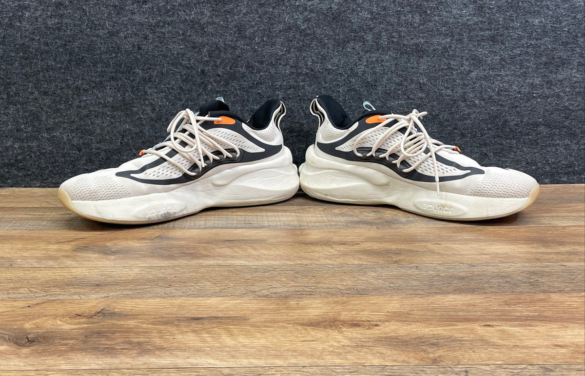 Adidas AlphaBoost V1 White Black Lucid Blue Running Shoes Men's Size 12