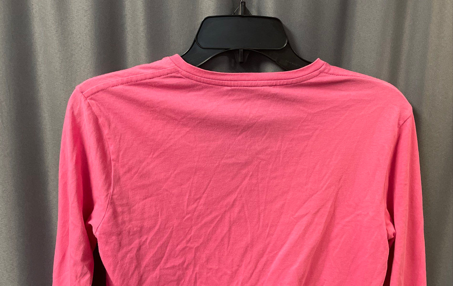 Ralph Lauren Sport Women's Pink V-Neck Long Sleeve T-Shirt Yellow Pony Logo Sz S