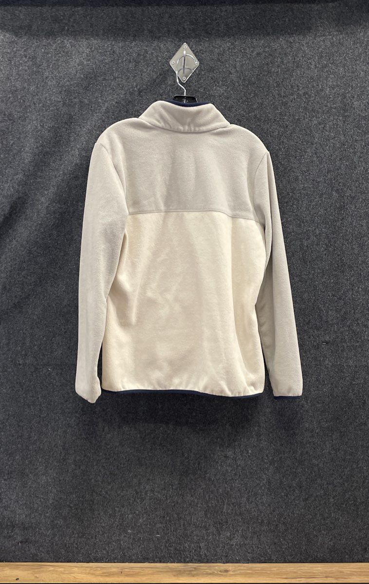 Columbia Women's Benton Springs Snap Front Fleece Pullover Gray Cream Navy Sz L