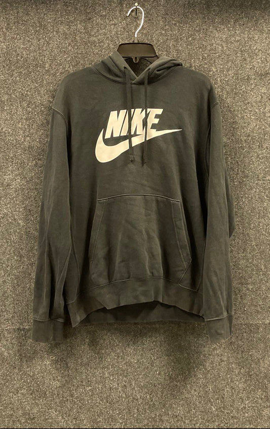 Nike Men's Black Pullover Hoodie Sportswear Swoosh Graphic Logo Fleece Sz M