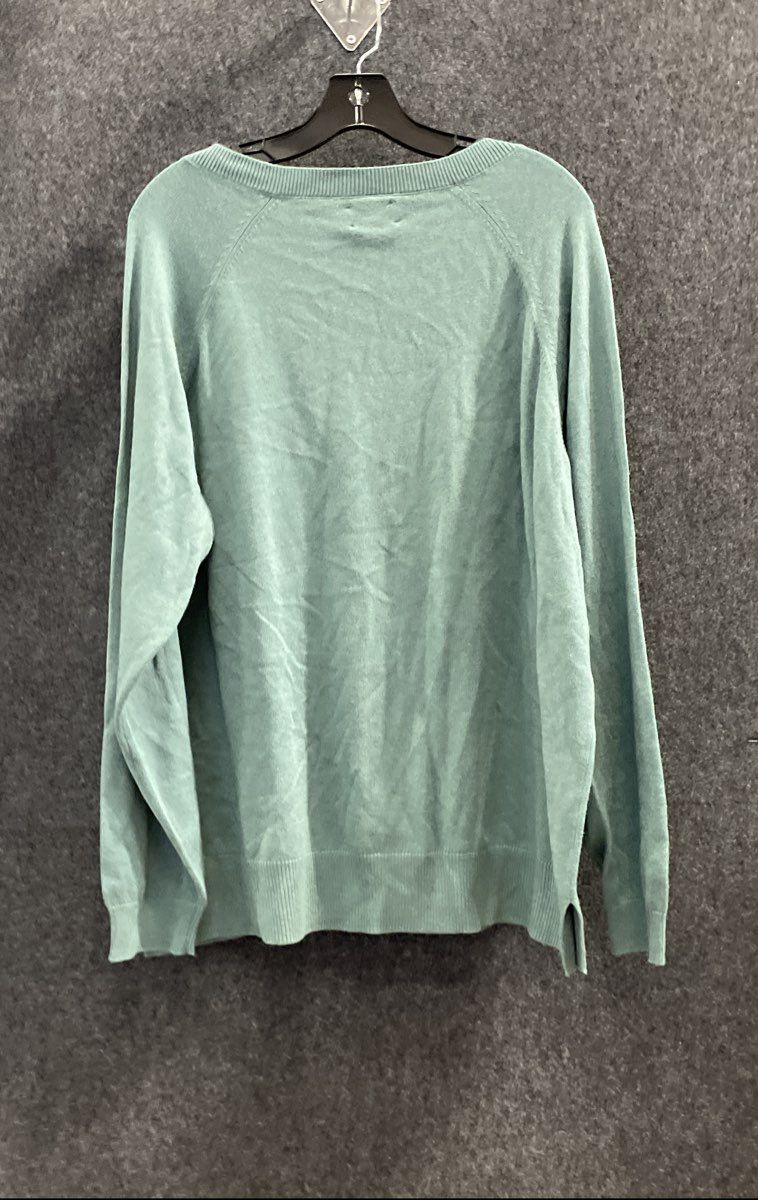 Lucky Brand Women's Green Sea Pine V-Neck Sweater Knit Pullover Sz XL NWT