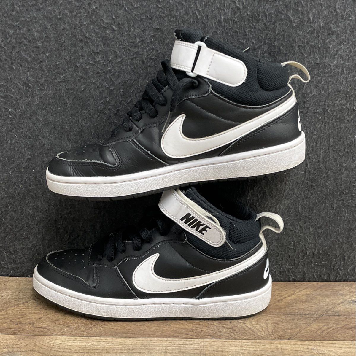 Nike Court Borough Mid 2 Black White Youth Sneakers Size 5.5Y