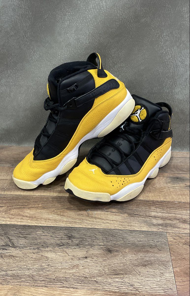 Nike Air Jordan 6 Rings University Gold Black Basketball Sneakers Size 11.5