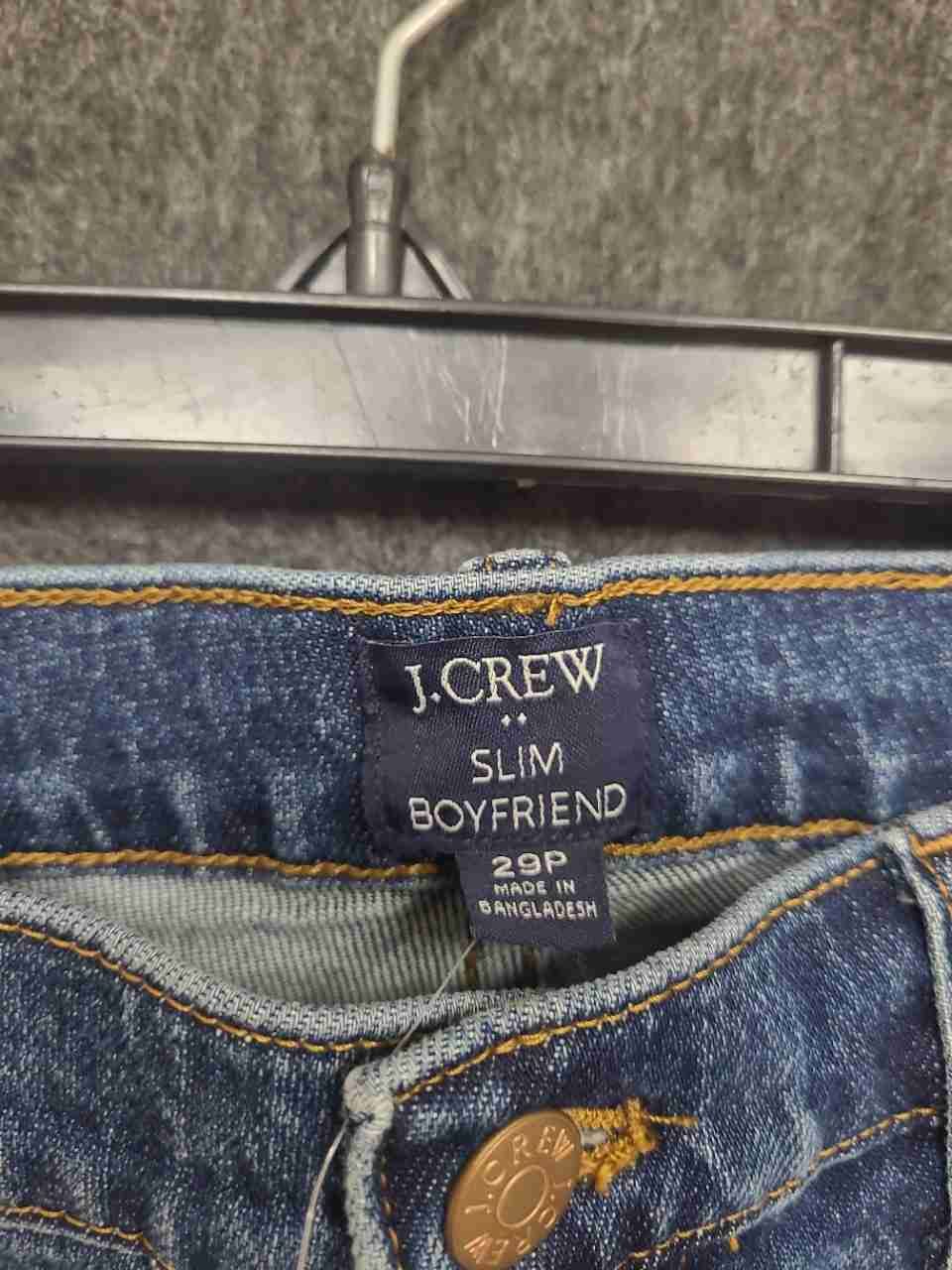 J.Crew Women's Slim Boyfriend Jeans Medium Wash Blue Denim NWT Sz 29P